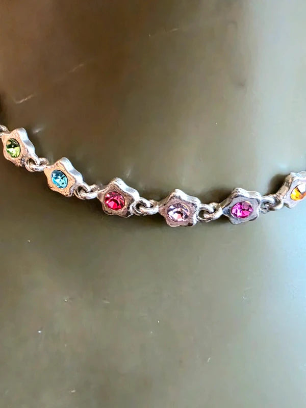Vintage 90's Rhinestone Star Necklace