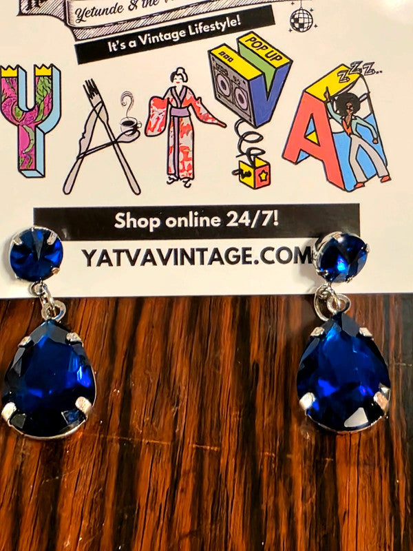 Retro Brand New Royal Blue Drop Earrings