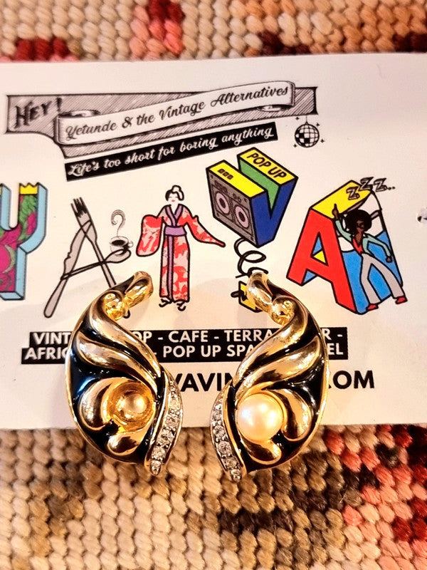Vintage Soleil Clip-On Earrings