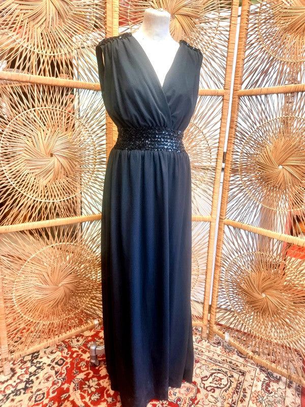 Vintage 80s Crossover Maxi Dress