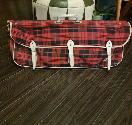 60´s/70´s Tartan Racket Holdall Bag - Yatva