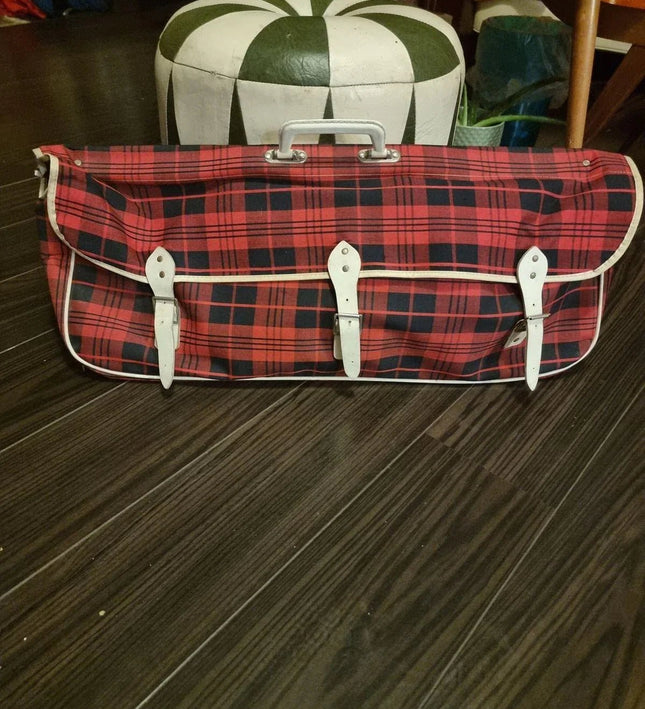 60´s/70´s Tartan Racket Holdall Bag - Yatva