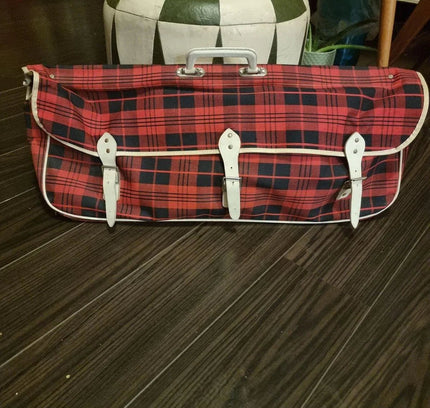 60´s/70´s Tartan Racket Holdall Bag - Yatva