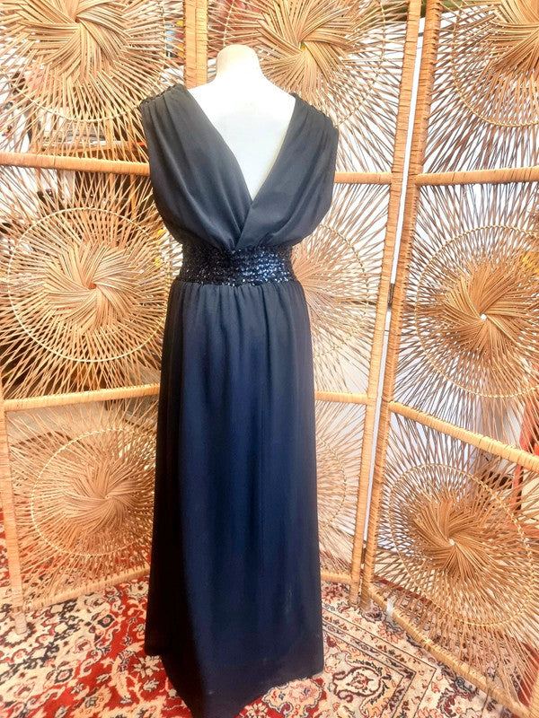 Vintage 80s Crossover Maxi Dress