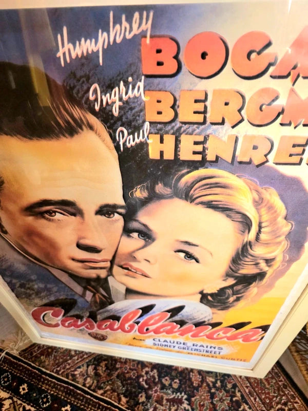 Framed Casablanca Movie Poster - Humphrey Bogart Ingrid Bergman WarnerBros