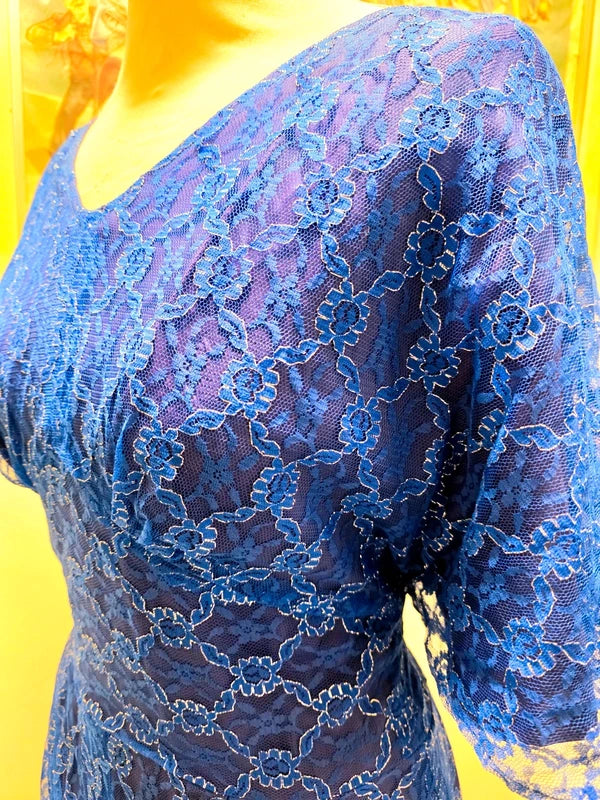 Vintage 70´s / 80´s Lace Flared Sleeves Dress.