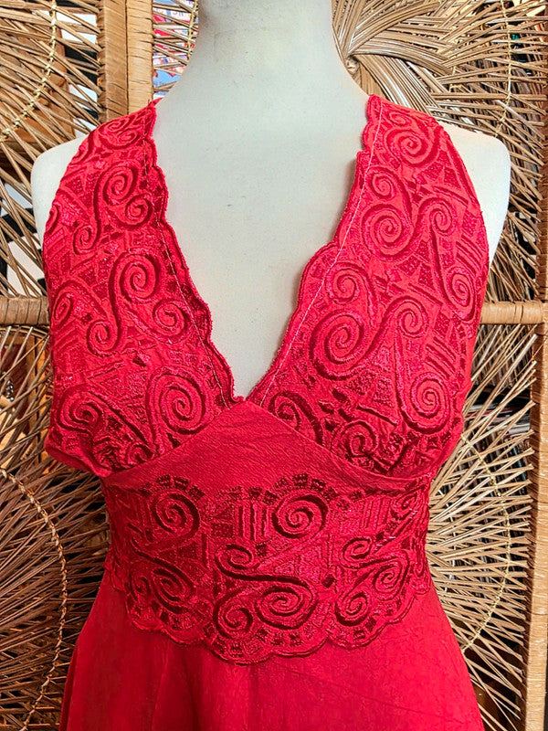 Vintage 80s Auit Maxi Dress