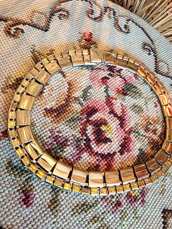 Vintage 80s square link necklace