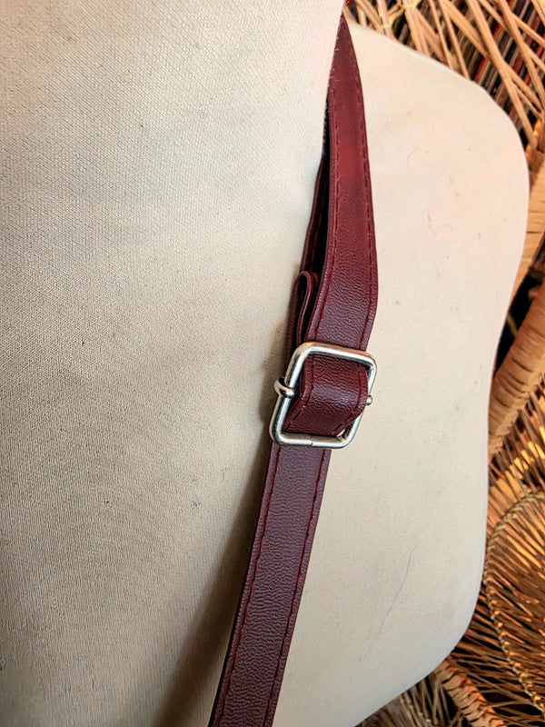 Vintage 80s Deadstock Leather Patchwork Shoulder Bag