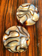 Vintage 80s Marble Lucite Style Made in Germany Clip on Earrings
