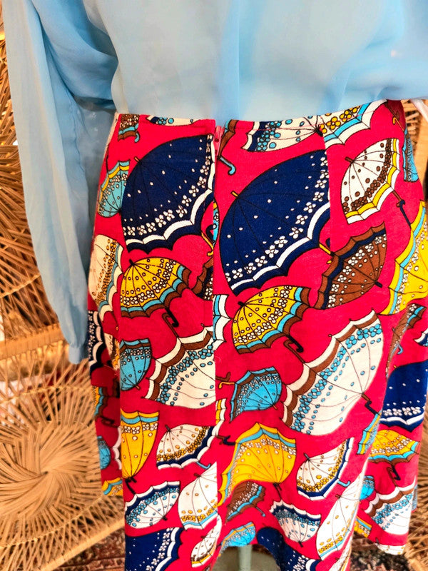 Vintage 80's Umbrella Upcycled Skirt