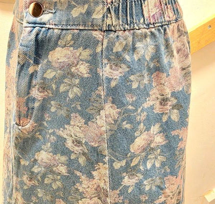 Vintage 1980's Floral Knee Length Skirt