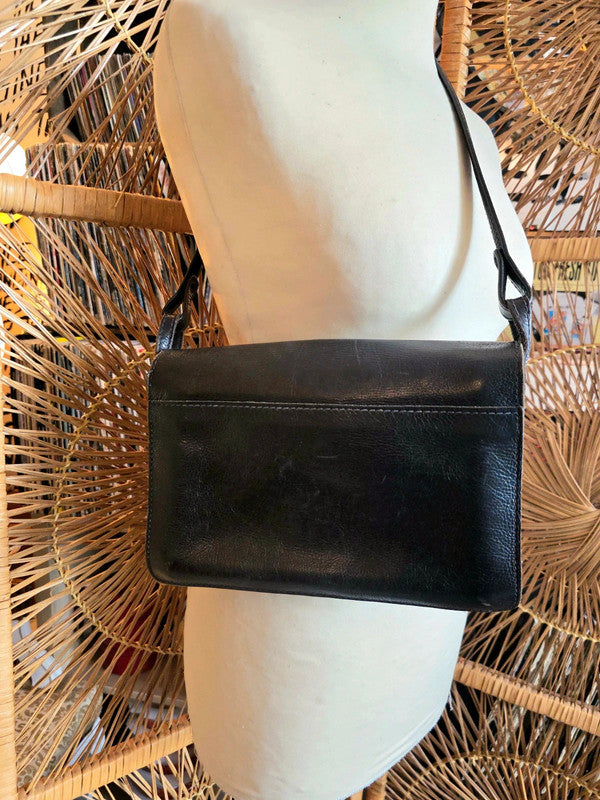 Vintage 80's Leather Envelope Shoulder Bag
