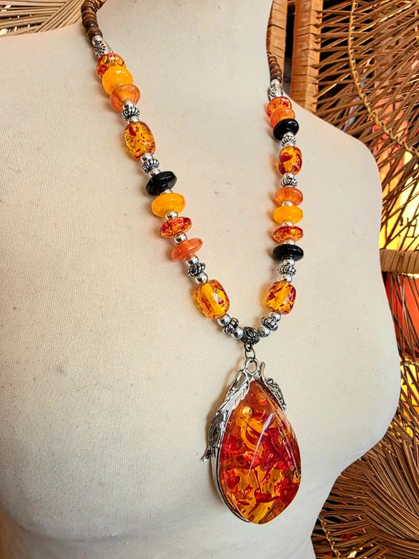Vintage 70's Amber Necklace