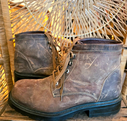 Vintage 80's Distressed Leather Hiking Boots