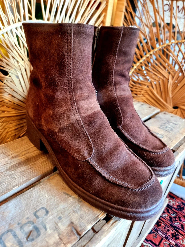 Vintage Bama Lams Sheepskin Shearling Ankle Boots