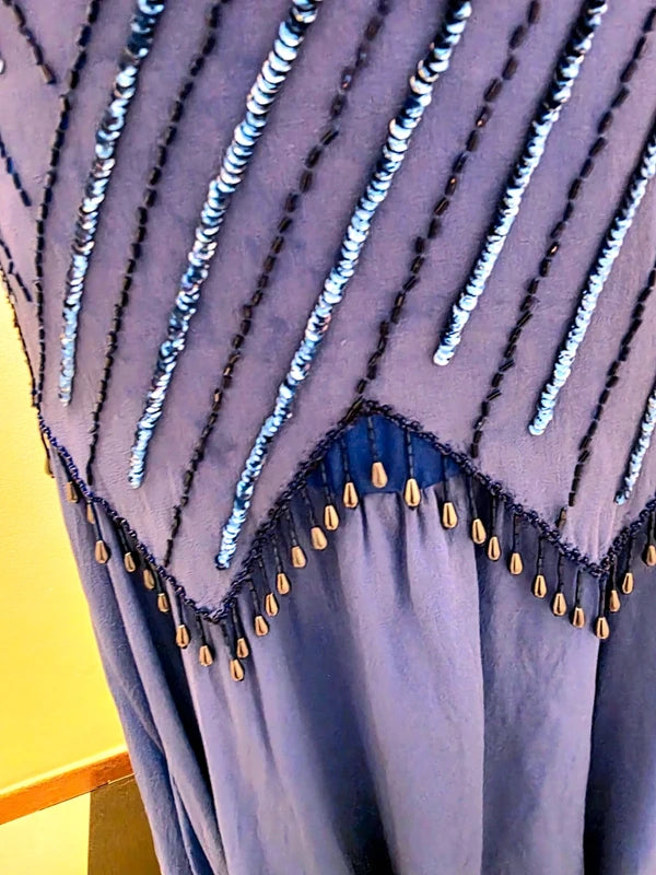 Vintage 80's Momm Design Silk Sequin Dress