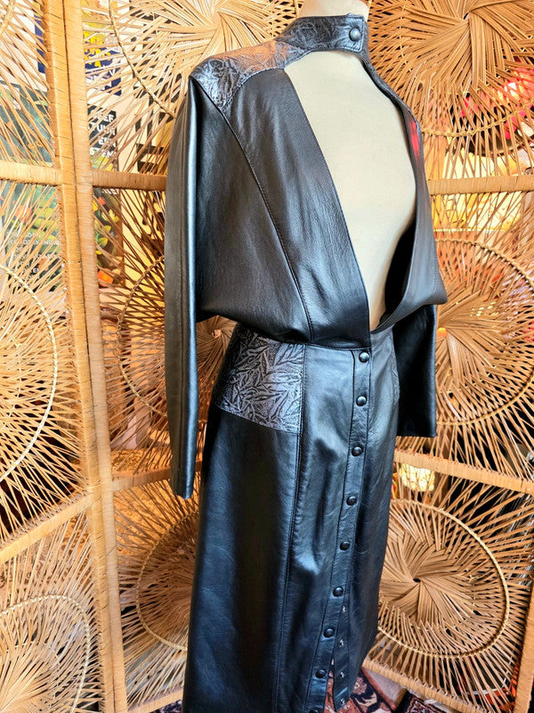 Vintage 80's Genel LTD Leather Dress