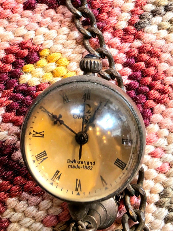 Antique Omega Crystal Ball Pocket Watch