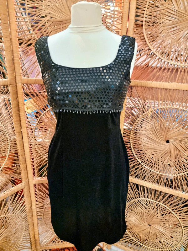 Vintage 80's Somebody Sequin Velvet Dress