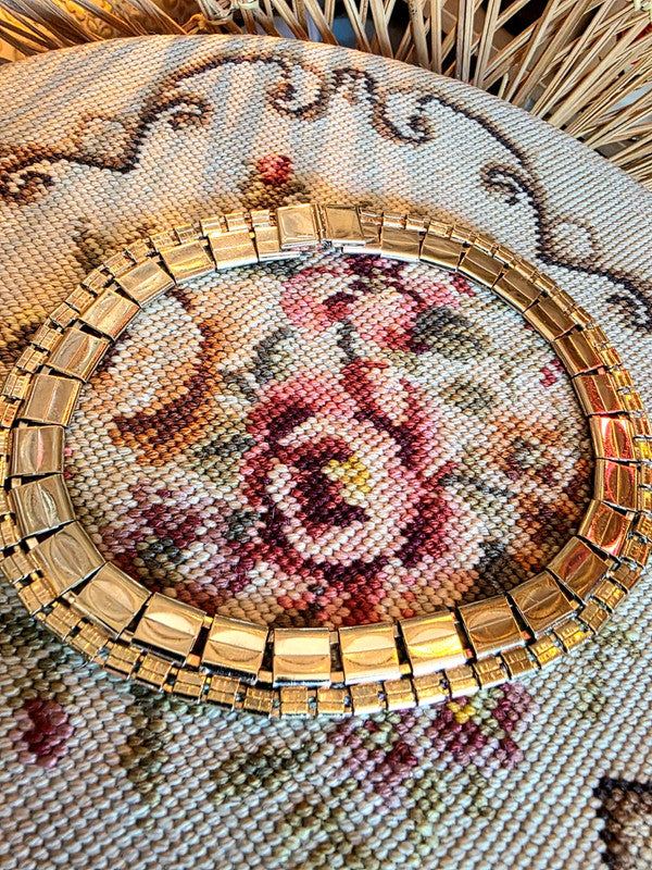 Vintage 80s square link necklace