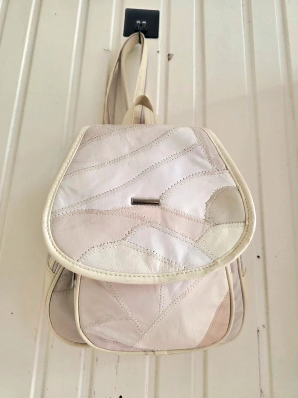 80s Deadstock Leather Patchwork Backpack