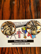Vintage 80s Marble Lucite Style Made in Germany Clip on Earrings