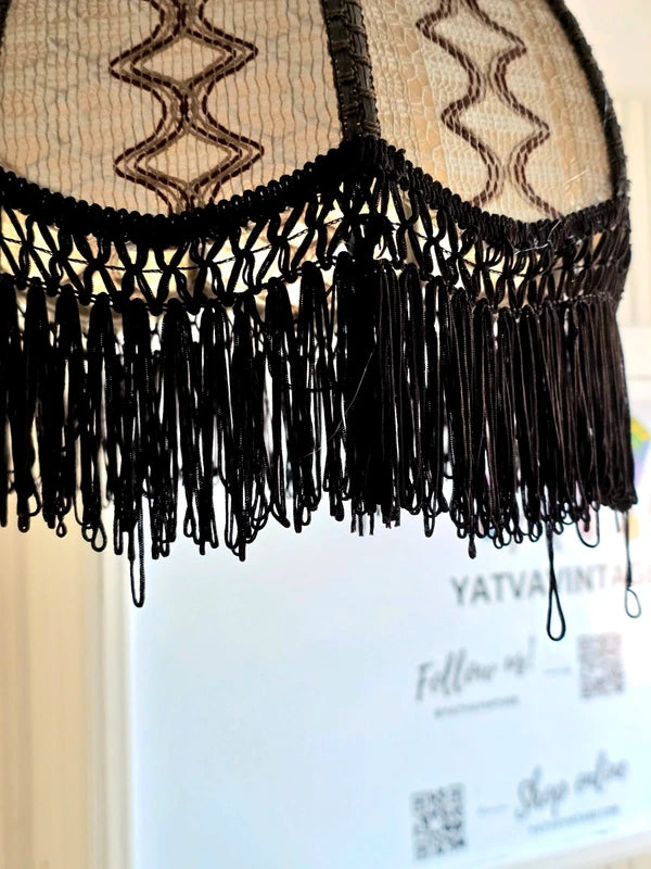 Vintage 70's Fringe Pendant Ceiling Lamp