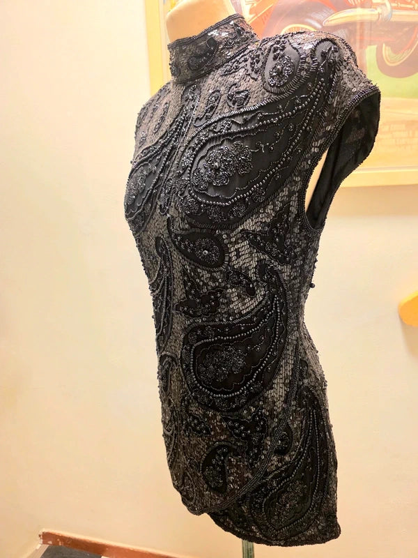 Vintage 80's Scarlet Rage Silk Tunic Dress