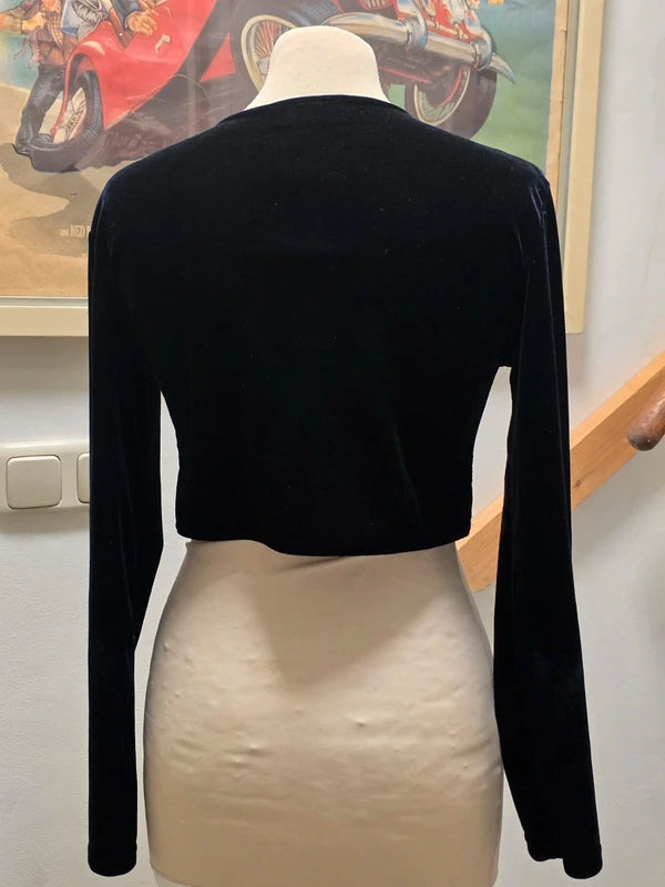 Vintage 80's Lulu Fl'h Velvet Crop Jacket