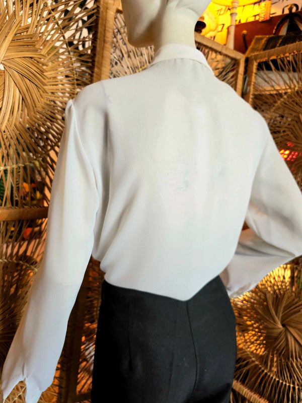 Vintage 70s Ruffle Neck Blouse