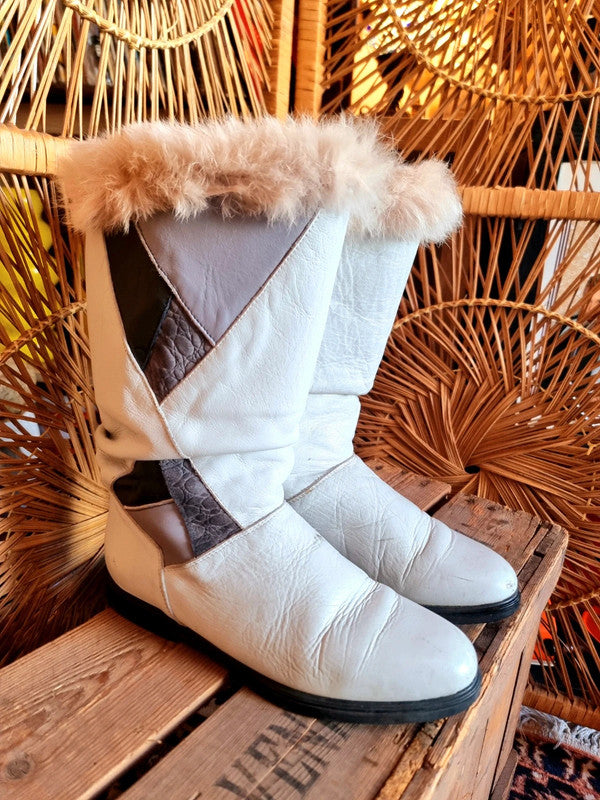 Vintage PURE LANA Shearling 80's Boots