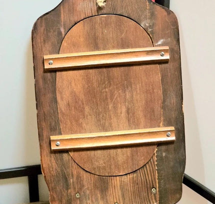 Vintage Wooden Wall Mirror with Integrated Display Shelf