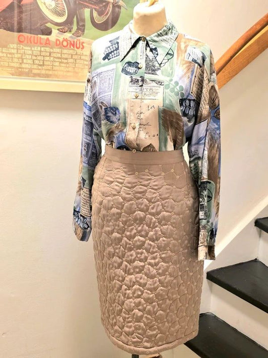 Vintage 80's Quilted Lenvol Skirt
