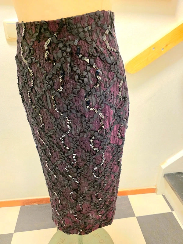 Vintage 1980´s Cathy Hardwick Sequins Fitted Skirt.