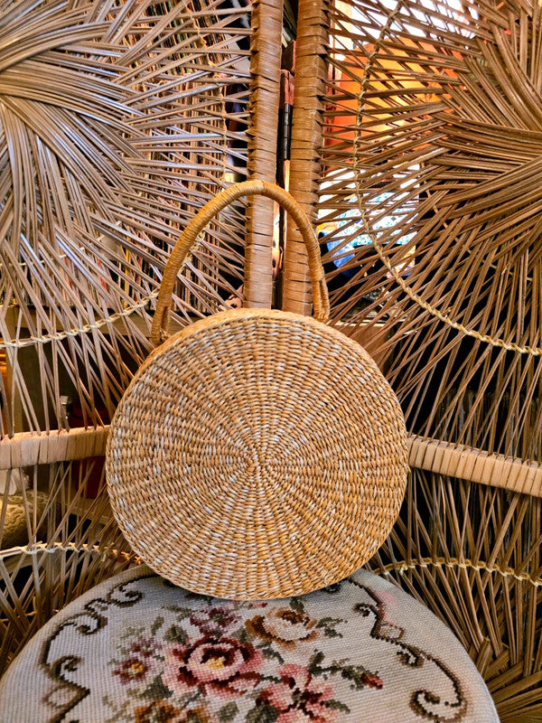 Vintage Round Rattan Hand Bag