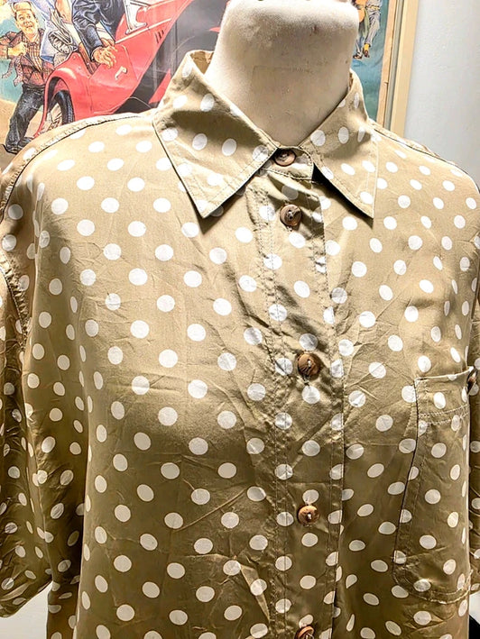 Vintage 80's Classics Silk Polka Dots Shirt