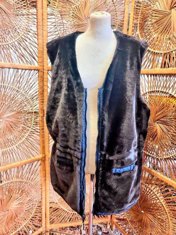 Vintage Faux Fur Reversable Gillet Bodywarmer