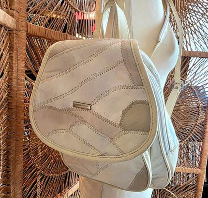 80s Deadstock Leather Patchwork Backpack - Yatva