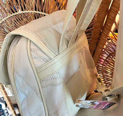 80s Deadstock Leather Patchwork Backpack - Yatva