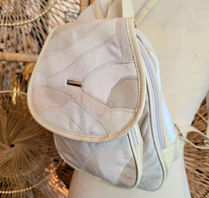 80s Deadstock Leather Patchwork Backpack - Yatva