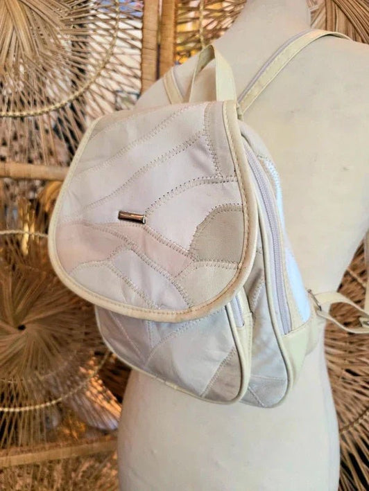 80s Deadstock Leather Patchwork Backpack - Yatva