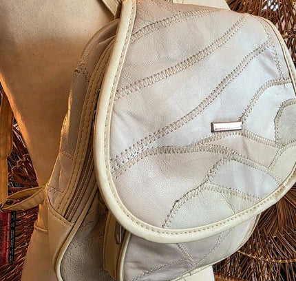 80s Deadstock Leather Patchwork Backpack - Yatva