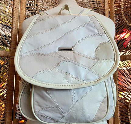 80s Deadstock Leather Patchwork Backpack - Yatva