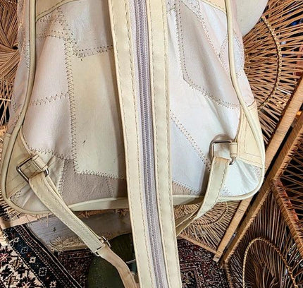 80s Deadstock Leather Patchwork Backpack - Yatva