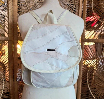 80s Deadstock Leather Patchwork Backpack - Yatva