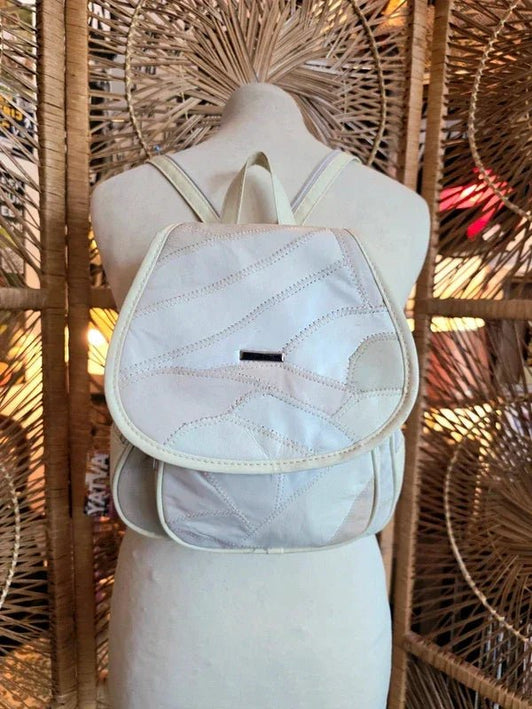 80s Deadstock Leather Patchwork Backpack - Yatva