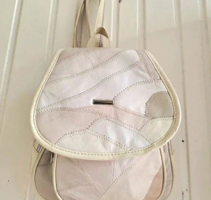 80s Deadstock Leather Patchwork Backpack - Yatva