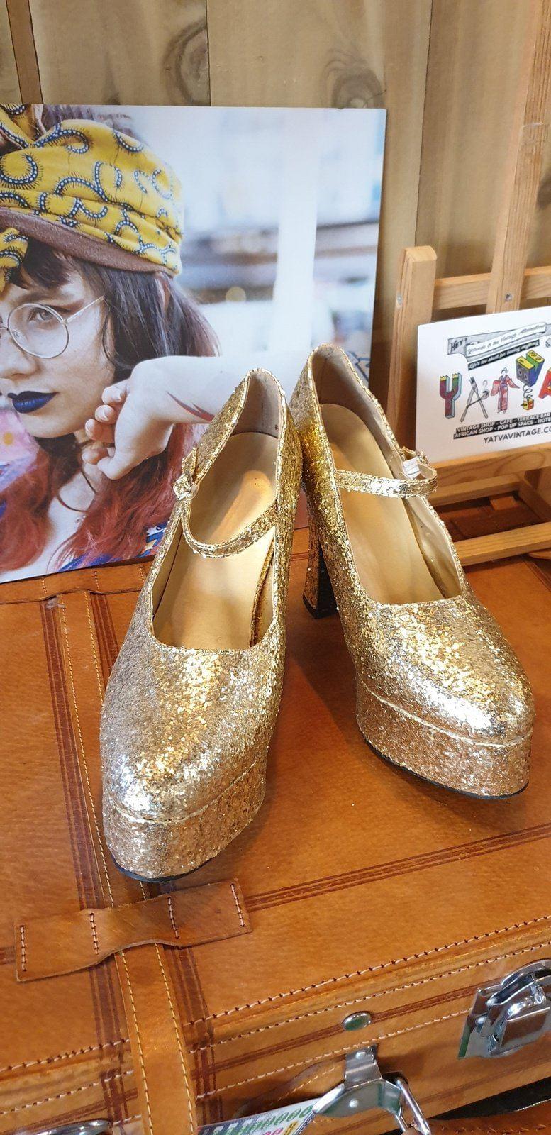 80s Glitter Platform Shoes