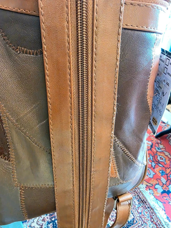 80s L.B Bags Leather Patchwork Backpack